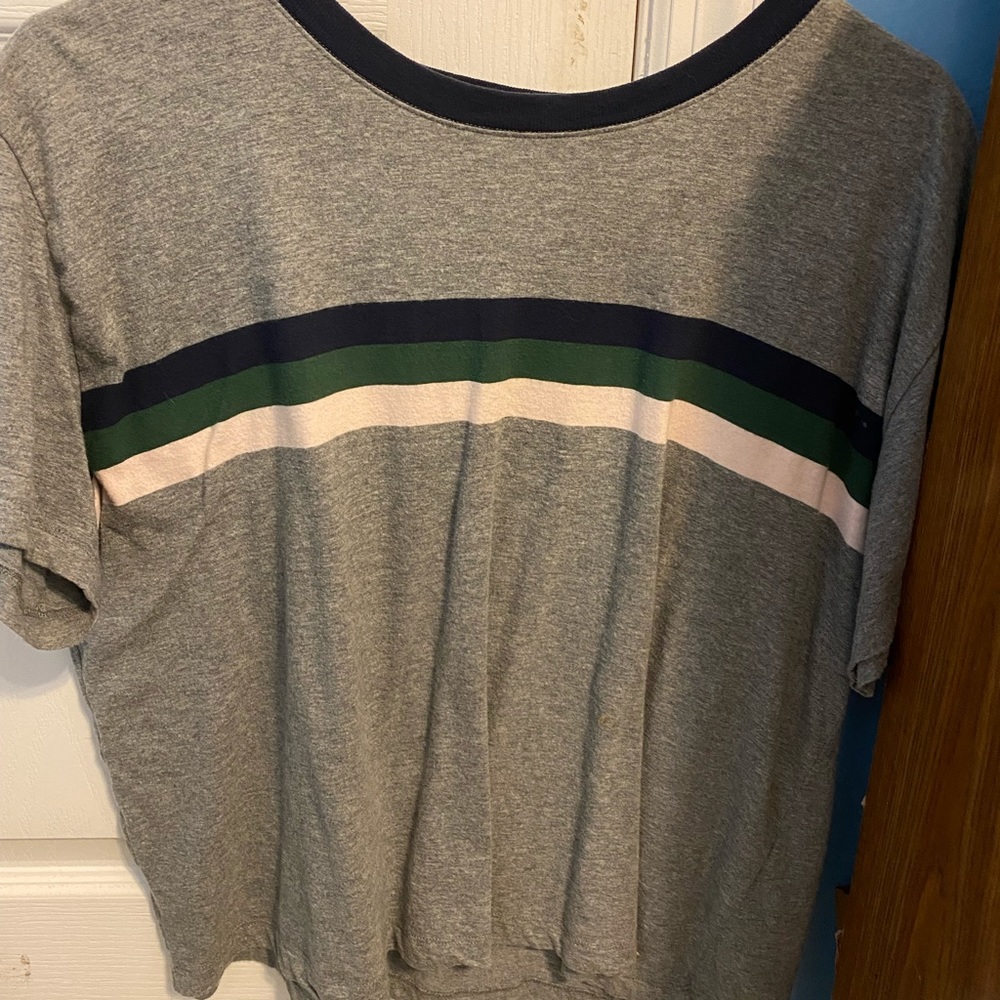 Hollister striped cropped tee shirt
